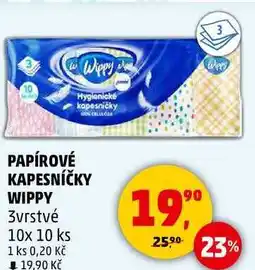 Penny Market PAPÍROVÉ KAPESNÍČKY WIPPY, 3vrstvé, 10x 10 ks nabídka
