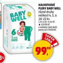 Penny Market KALHOTKOVÉ PLENY BABY WELL různé druhy velikost, 4, 5, 6 18-22 ks nabídka