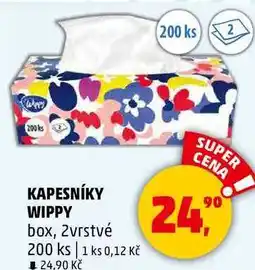 Penny Market KAPESNÍKY WIPPY box, 2vrstvé, 200 ks nabídka