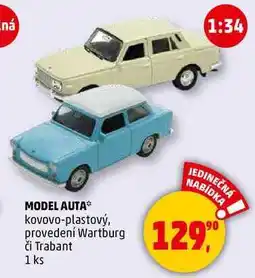 Penny Market MODEL AUTA kovovo-plastový, provedení Wartburg, 1 ks nabídka