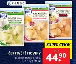 Lidl Čerstvé těstoviny nabídka