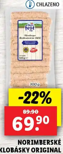 Lidl Norimberské klobásky original nabídka