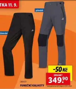 Lidl CRIVIT FUNKČNÍ KALHOTY nabídka