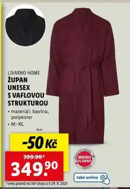 Lidl LIVARNO HOME ŽUPAN UNISEX S VAFLOVOU STRUKTUROU nabídka