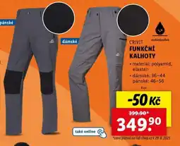 Lidl CRIVIT FUNKČNÍ KALHOTY nabídka