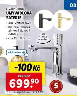 Lidl LIVARNO HOME Umyvadlová baterie nabídka