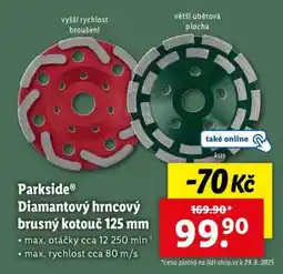 Lidl Parkside Diamantový hrncový brusný kotouč 125 mm nabídka