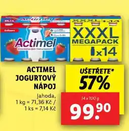 Lidl ACTIMEL JOGURTOVÝ NÁPOJ nabídka