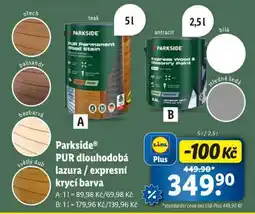 Lidl Parkside PUR dlouhodobá lazura / expresní krycí barva nabídka