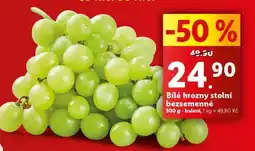 Lidl BÍLÉ HROZNY STOLNÍ BEZSEMENNÉ nabídka