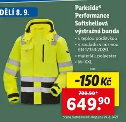 Lidl Parkside Performance Softshellová výstražná bunda nabídka