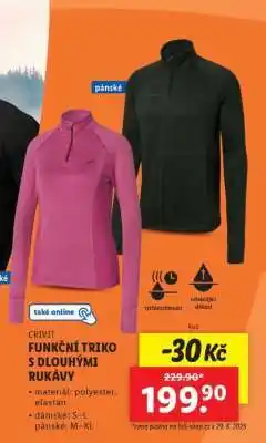 Lidl CRIVIT FUNKČNÍ TRIKO S DLOUHÝMI RUKÁVY nabídka