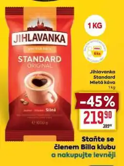 Billa Jihlavanka Standard • mletá káva • 1 kg nabídka