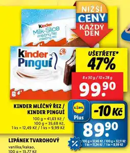 Lidl Kinder mléčný řez nabídka