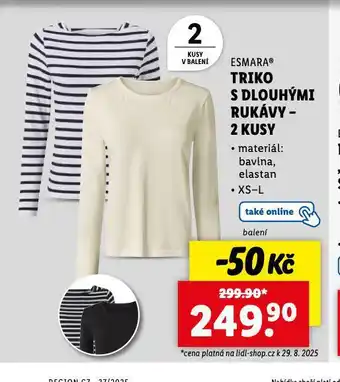Lidl Triko s dlouhými rukávy - 2 kusy nabídka