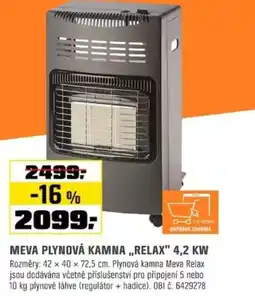 OBI Meva plynová kamna „relax” 4,2 kw nabídka
