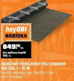 OBI Asfaltový podkladový pás standard v60 s30, 1 x 10 m nabídka