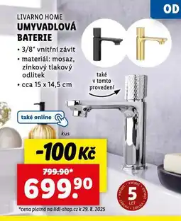 Lidl Umyvadlová baterie nabídka