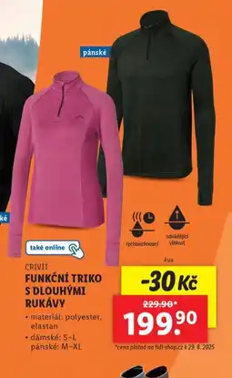 Lidl Funkční triko s dlouhým rukávem dámské nabídka