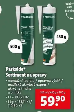 Lidl Sortiment na opravy opravná výpln nabídka