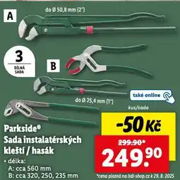 Lidl Sada instalatérských kleští nabídka