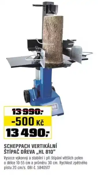 OBI Scheppach vertikální štípač dřeva,,hl 810" nabídka