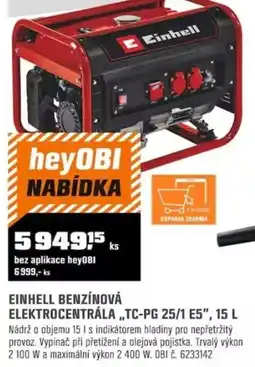 OBI Einhell benzínová elektrocentrála „tc-pg 25/1 e5", 15 l nabídka