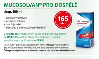 mojelekarna.cz Mucosolvan® pro dospělé nabídka