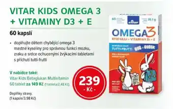 mojelekarna.cz Vitar kids omega 3 + Vitaminy D3 + E nabídka