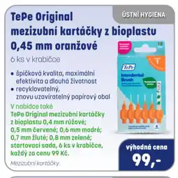 PharmaPoint TePe Original mezizubní kartáčky z bioplastu oranžové nabídka