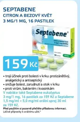 Lékárna AGEL Septabene citron a bezový květ nabídka