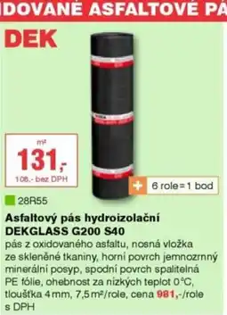 DEK Asfaltový pás hydroizolační DEKGLASS G200 S40 nabídka