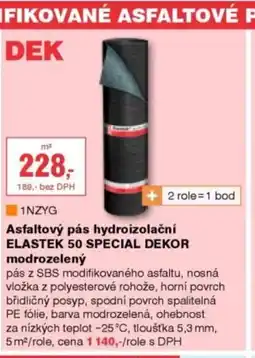 DEK Asfaltový pás hydroizolační ELASTEK 50 SPECIAL DEKOR modrozelený nabídka