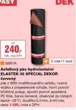 DEK Asfaltový pás hydroizolační ELASTEK 50 SPECIAL DEKOR červený nabídka