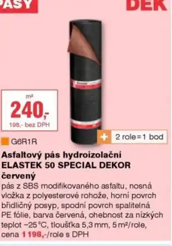 DEK Asfaltový pás hydroizolační ELASTEK 50 SPECIAL DEKOR červený nabídka
