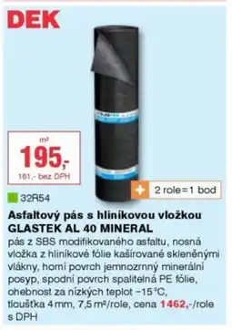 DEK Asfaltový pás s hliníkovou vložkou GLASTEK AL 40 Mineral nabídka
