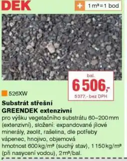 DEK Substrát střešní GREENDEK extenzivní nabídka