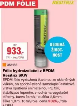 DEK Fólie hydroizolační z EPDM Resitrix SKW nabídka