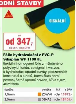 DEK Fólie hydroizolační z PVC-P Sikaplan WP 1100 HL nabídka