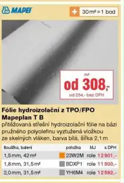DEK Fólie hydroizolační z TPO/FPO Mapeplan T B nabídka