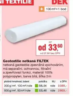 DEK Geotextilie netkaná FILTEK nabídka