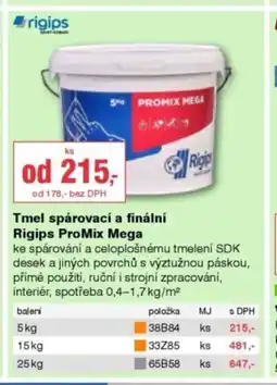 DEK Tmel spárovací a finální Rigips ProMix Mega nabídka