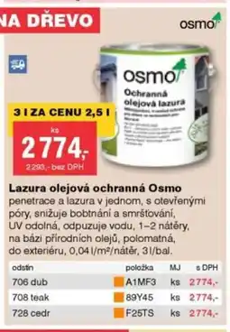 DEK Lazura olejová ochranná Osmo nabídka