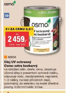 DEK Olej UV ochranný Osmo extra bezbarvý nabídka