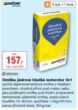 DEK Omítka jádrová hladká weberdur 3v1 nabídka