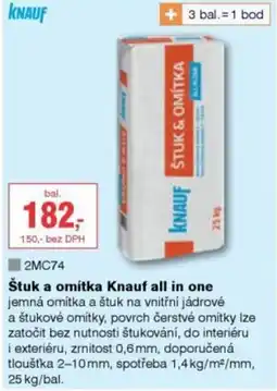 DEK Štuk a omítka Knauf all in one nabídka
