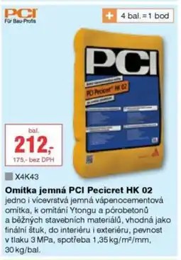 DEK Omítka jemná PCI Pecicret HK 02 nabídka