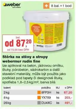 DEK Stěrka na stěny a stropy webermur rudin fine nabídka
