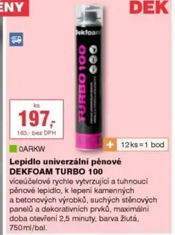 DEK Lepidlo univerzální pěnové DEKFOAM Turbo 100 nabídka