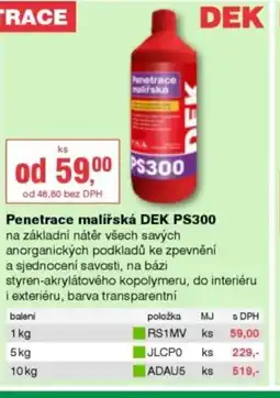 DEK Penetrace malířská DEK PS300 nabídka